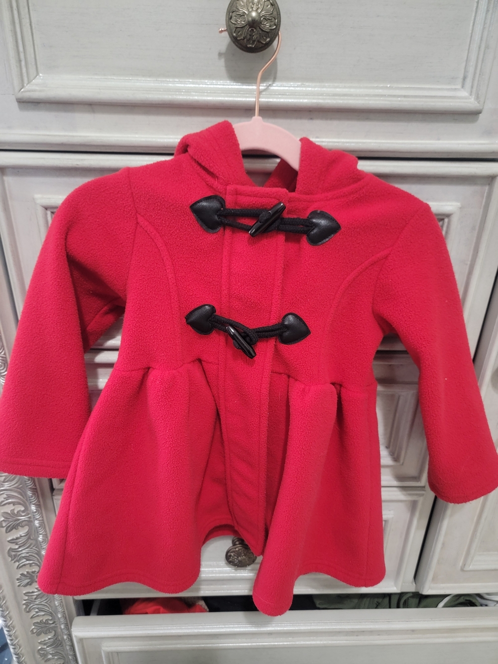 Good Lad Bright Red Hooded Toggle Pea Coat for Kids